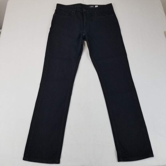 Volcom Vorta Slim Straight Jeans Mens 34x32 Black Denim A4902005 NWT - Picture 1 of 12
